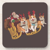Kerstmis corgis bier onderzetter (Voorkant)