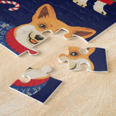 Kerstmis Corgis: feestelijke illustratie. Legpuzzel (Zijkant)