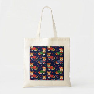 Kerstmis Corgis: feestelijke illustratie. Tote Bag