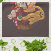 Kerstmis corgis theedoek (Gevouwen)