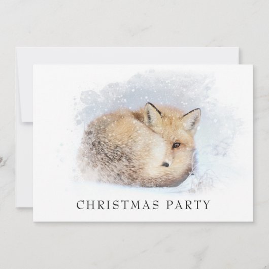 *~* Kerstmis Corporate Personal Fox Ap18 Snowy Kaart (Voorkant)