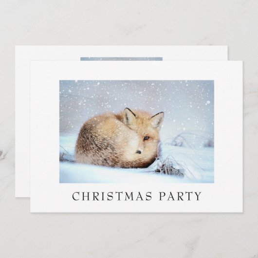 *~* Kerstmis Corporate Personal Snowy Fox Ap18 Kaart (Voorkant / Achterkant)