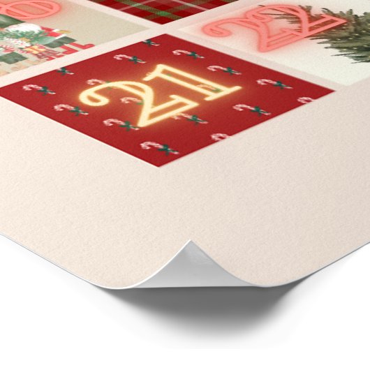 Kerstmis Countdown Adventkalender Muur Kunst Poster (Hoek)