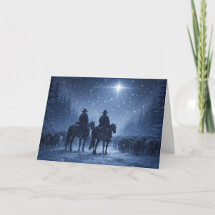Kerstmis Country Western Cowboy Noordster Veestape Kaart