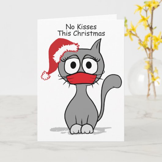 kerstmis COVID No Kisses Holiday Greep Kaart (Gele Bloem)