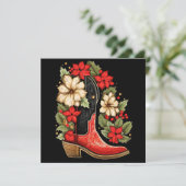 Kerstmis cowboy boot vakantie wenskaart feestdagenkaart (Staand voorkant)