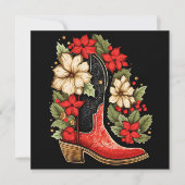Kerstmis cowboy boot vakantie wenskaart feestdagenkaart (Voorkant)