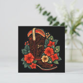 Kerstmis cowboy boot vakantie wenskaart feestdagenkaart (Staand voorkant)