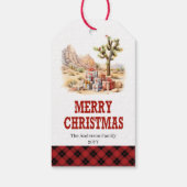 Kerstmis cowboylaarzen cadeautag met eigen naam cadeaulabel (Achterkant)
