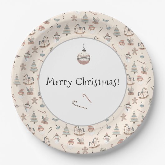 Kerstmis Cozy Boho Papieren Bordje (Voorkant)