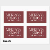 Kerstmis cranberry bordeaux modern elegant eenvoud rechthoekige sticker (Vel)