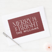 Kerstmis cranberry bordeaux modern elegant eenvoud rechthoekige sticker (Envelop)