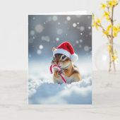 Kerstmis Creatuur Sneeuw Kaart (Gele Bloem)
