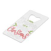 Kerstmis Creditkaart Flessenopener (Achterkant Gekanteld)