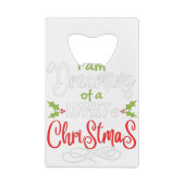 Kerstmis Creditkaart Flessenopener (Achterkant)