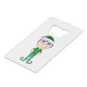 Kerstmis Creditkaart Flessenopener (Voorkant Gekanteld)