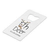 Kerstmis Creditkaart Flessenopener (Voorkant Gekanteld)