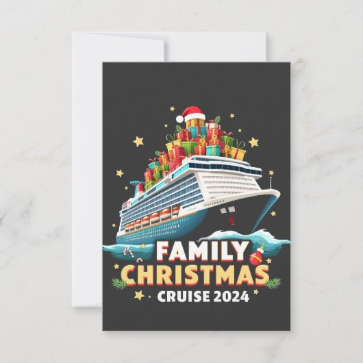 Kerstmis Cruise 2024 Familie Matchende Outfit Bedankkaart (Voorkant)