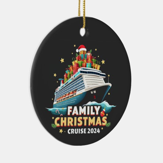 Kerstmis Cruise 2024 Familie Matchende Outfit Keramisch Ornament (Rechts)