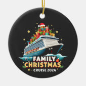 Kerstmis Cruise 2024 Familie Matchende Outfit Keramisch Ornament (Voorkant)