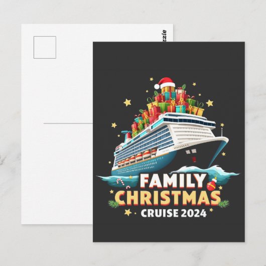 Kerstmis Cruise 2024 Familie Matching Outfit Briefkaart (Voorkant / Achterkant)
