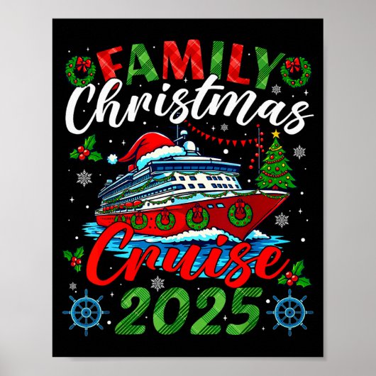 Kerstmis Cruise 2025 Kerst Matching Mannen Vrouwen Poster (Voorkant)