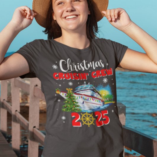 Kerstmis Cruisin' Crew Aangepast Schip  Tri-Blend Shirt
