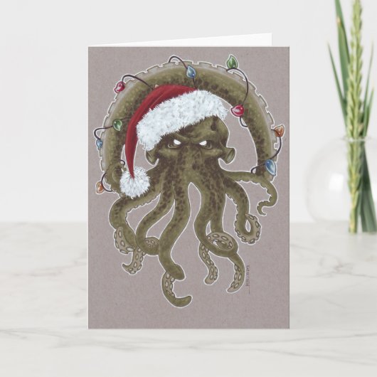 Kerstmis Cthulhu Feestdagen Kaart (Voorkant)