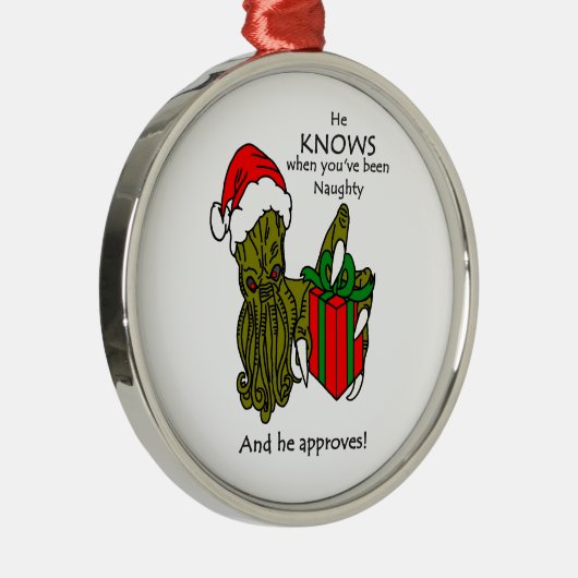 Kerstmis Cthulhu Metalen Ornament (Rechts)