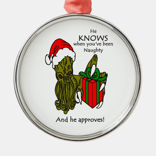Kerstmis Cthulhu Metalen Ornament (Voorkant)