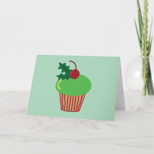 Kerstmis Cupcake Feestdagen Kaart (Voorkant)