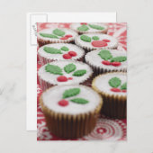 Kerstmis cupcakes feestdagenkaart (Voorkant / Achterkant)