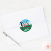 Kerstmis Custom Golf Vakantie Ontwerp Ronde Sticker (Envelop)
