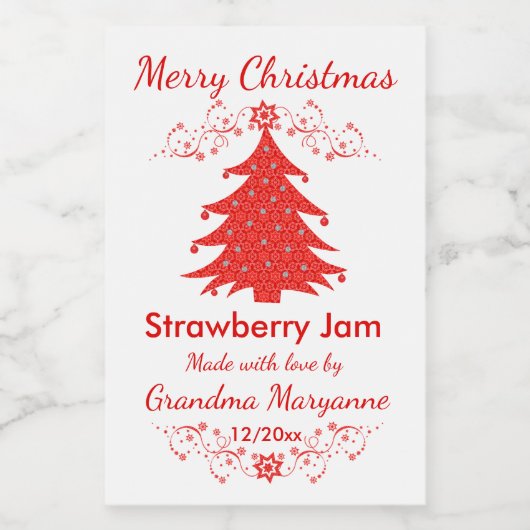 Kerstmis Custom Home Canning Voedselcontainer Etiket (Enkel label)