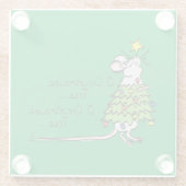 Kerstmis Cute Funny Holiday Glazen Onderzetter (Achterkant)