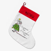 Kerstmis Cute Funny Holiday Grote Kerstsok (Voorkant (Hangend))