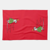 Kerstmis Cute Funny Holiday Theedoek (Horizontaal)