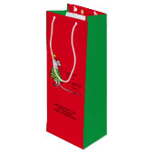 Kerstmis Cute Funny Holiday Wijn Cadeautas (Achterkant Gekanteld)
