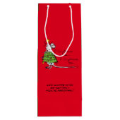 Kerstmis Cute Funny Holiday Wijn Cadeautas (Achterkant)