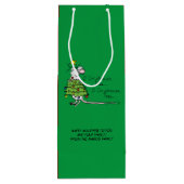 Kerstmis Cute Funny Holiday Wijn Cadeautas (Achterkant)