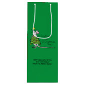 Kerstmis Cute Funny Holiday Wijn Cadeautas (Voorkant)