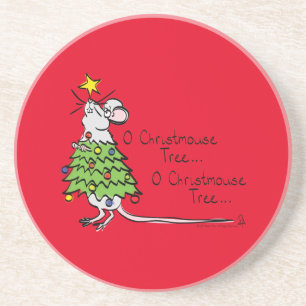 Kerstmis Cute Funny Holiday Zandsteen Onderzetter