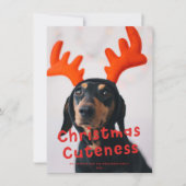 Kerstmis Cute Funny Red Holiday Foto Feestdagenkaart (Voorkant)