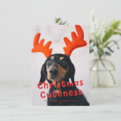 Kerstmis Cute Funny Red Holiday Foto Feestdagenkaart (Staand voorkant)