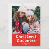 Kerstmis Cute Funny Red Holiday Foto Feestdagenkaart (Voorkant)