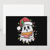 Kerstmis Cute Ghost Kerstman Feest Kerstmis Vakant Feestdagenkaart (Voorkant / Achterkant)