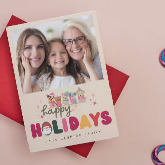 Kerstmis cute honden kleurrijke moderne kerstkaart