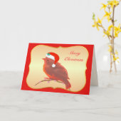 Kerstmis cute kleine vogel kaart (Gele Bloem)