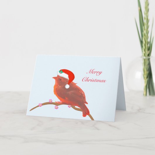 Kerstmis cute kleine vogel kaart (Voorkant)