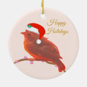 Kerstmis cute kleine vogel keramisch ornament (Achterkant)